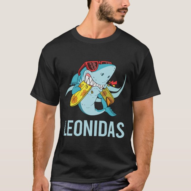 T-shirt Shark Funny - Leonidas Nom (Devant)