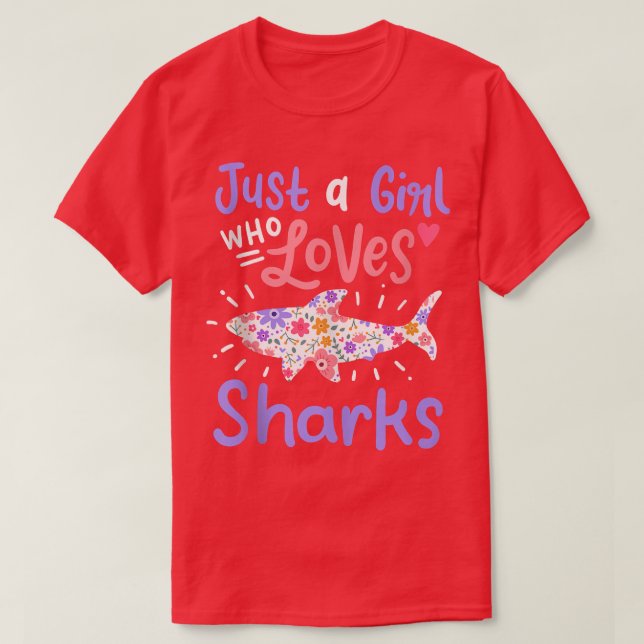 T-shirt Shark Just A Girl Who Loves Sharks Gift Tank Top (Design devant)