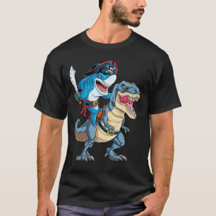 T-shirt Shark Pirate Dinosaur T rex T Shirt Jawsome Boys