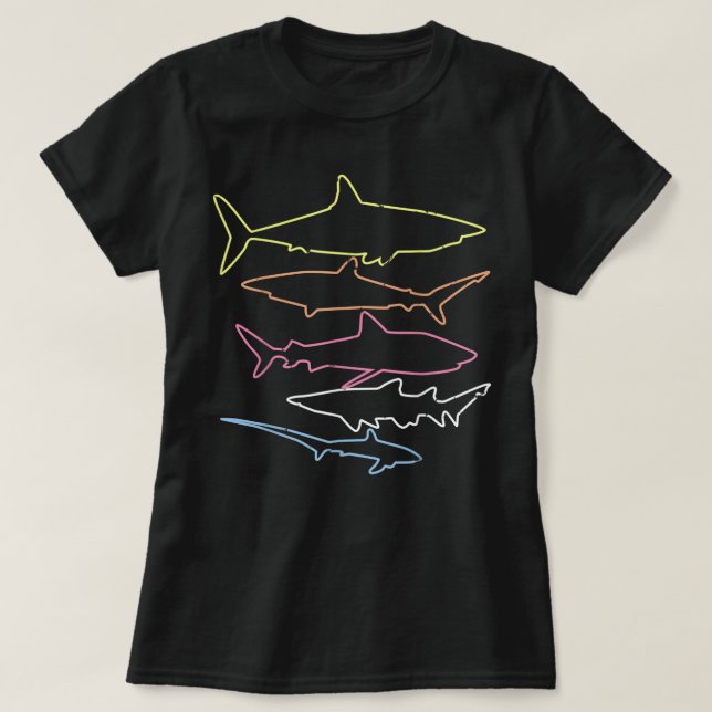 T-shirt Shark Retro Style Vintage (Design devant)