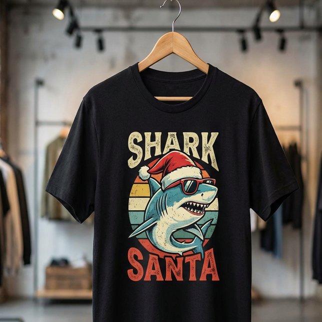 T-shirt Shark Santa Christmas T-Shirt,Funny Shark Holiday (Créateur téléchargé)