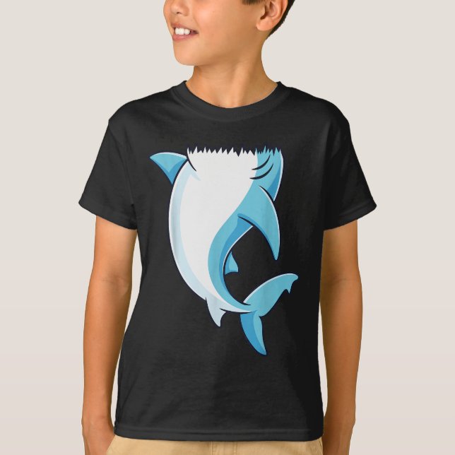 T-shirt Shark Shirt Adult Kids Men Women Shark Costume  (Devant)