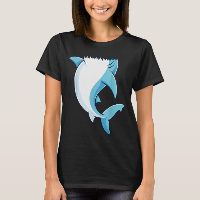 T-shirt Shark Shirt Adult Kids Men Women Shark Costume  (Devant)