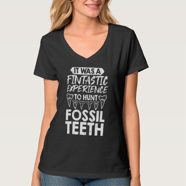 T-shirt Shark Teeth Collecting Fossil Collector Fossil Too (Devant)