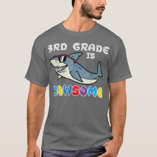 T-shirt Shark Troisième 3ème Grade Est Jawsome Drôle Premi