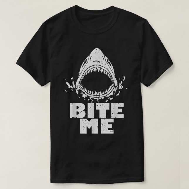 T-shirt Shark vintage Bite MeShark (Design devant)