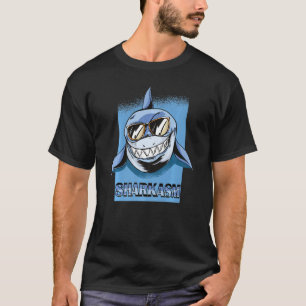 T-shirt Sharkasm mot jouer mer eau soleil lunettes