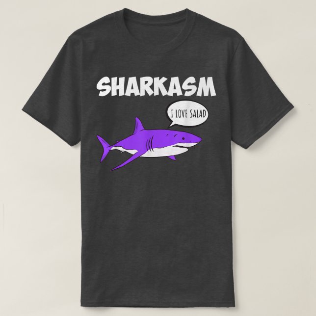 T-shirt Sharkasm sarcasme requin ironie Végétarien Végétal (Design devant)