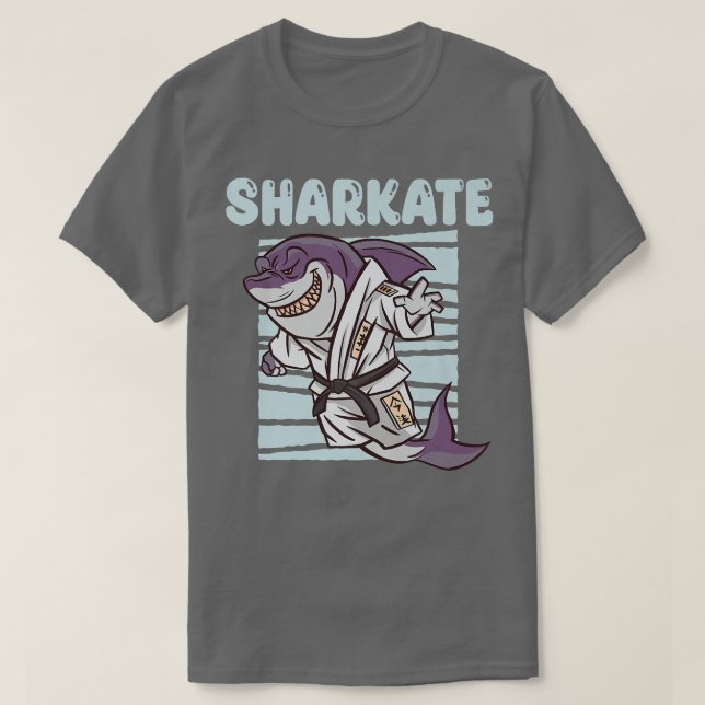 T-shirt Sharkate Funny Karate Shark Vêtements requins Adul (Design devant)