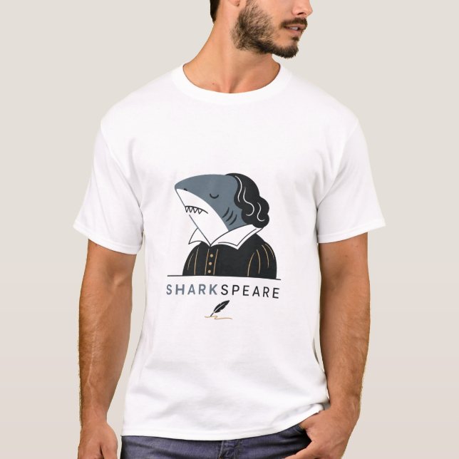 T-shirt Sharkspear Drôle de Shakespeare Requin Punition (Devant)