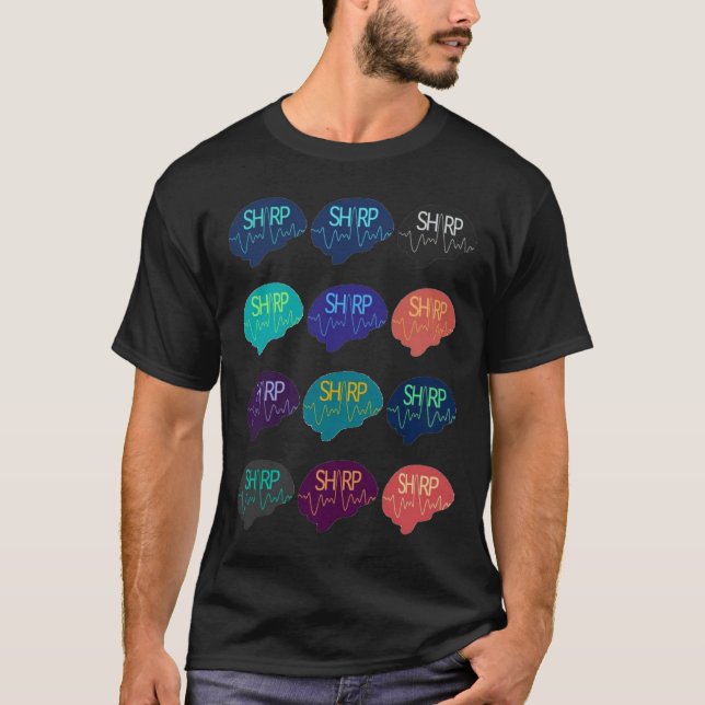 T-shirt SHARP Multi Color Cerveau Pas d'Arrière - plan (Devant)