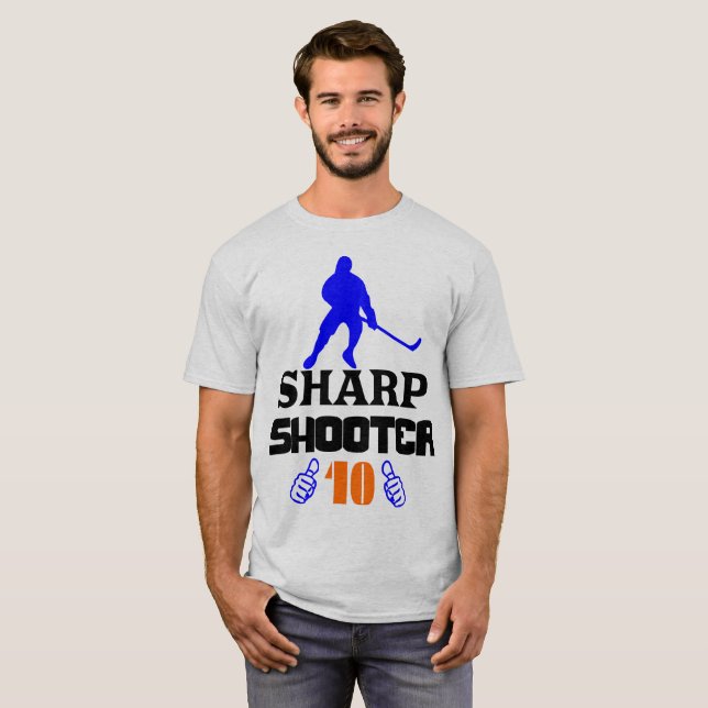 T-shirt 🏆 👍 Sharp Shooter 10 American Men's Classic Basi (Devant entier)
