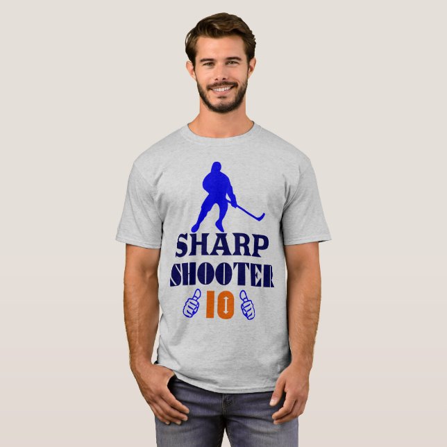 T-shirt 🏆 👍 Sharp Shooter 10 American Men's Classic Basi (Devant entier)