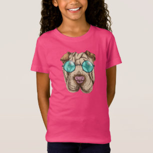 T-Shirt Sharpei dans des lunettes de soleil