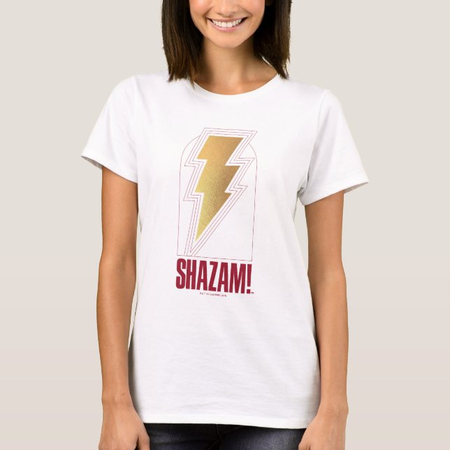 T-shirt SHAZAM ! Furie des dieux | Insigne de boulon de fo (Devant)