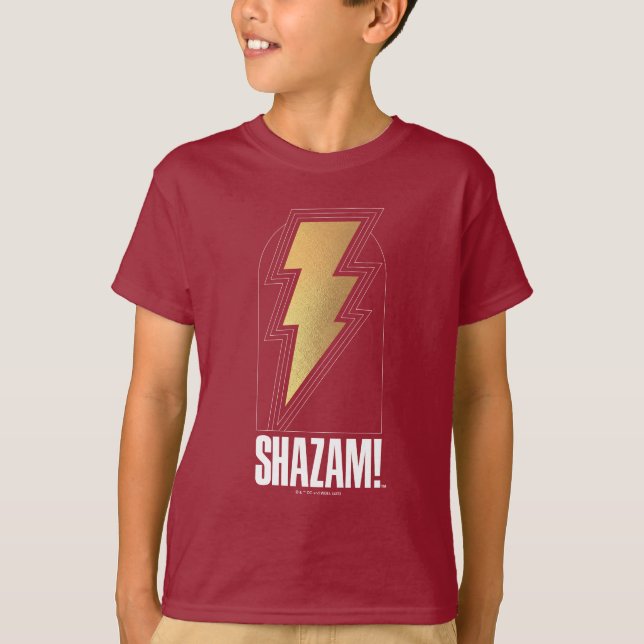 T-shirt SHAZAM ! Furie des dieux | Insigne de boulon de fo (Devant)