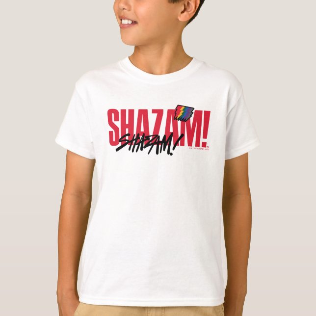 T-shirt SHAZAM ! Furie des dieux | Logo des boulons arc-en (Devant)