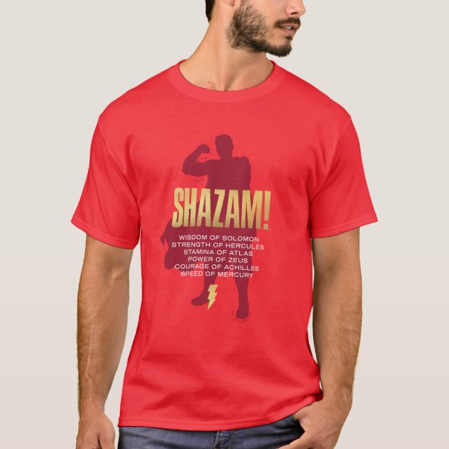 T-shirt SHAZAM ! Furie des dieux | Silhouette Flexante (Devant)