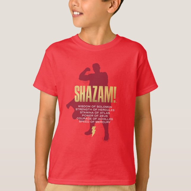 T-shirt SHAZAM ! Furie des dieux | Silhouette Flexante (Devant)