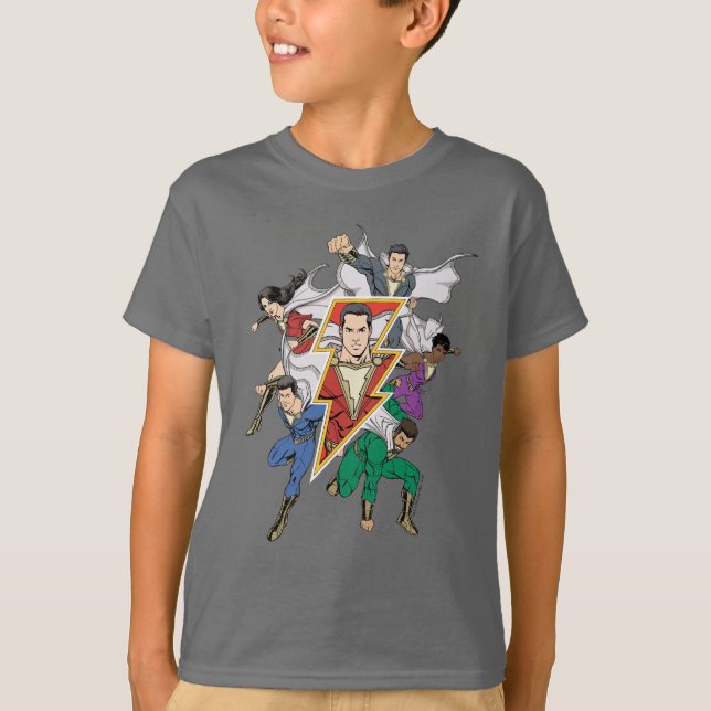 T-shirt SHAZAM ! | Shazam Family Graphic (Devant)