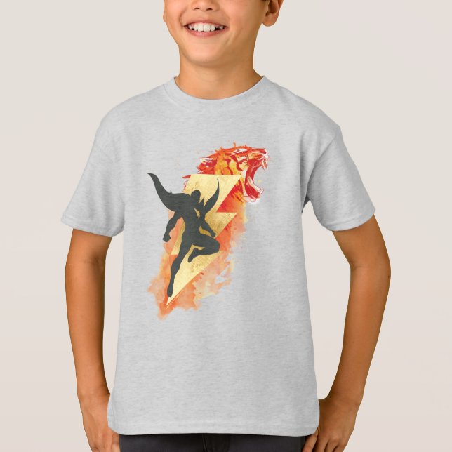 T-shirt SHAZAM ! | Shazam Tiger & Lightning Graphic (Devant)