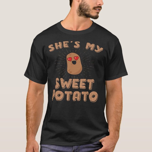 T-shirt She s My Sweet Potato I Yam thanksgiving couples s (Devant)
