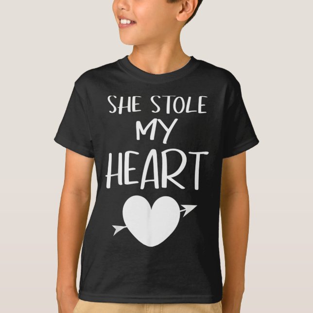 T-shirt She Stole My Heart Valentines Day Matching Couples (Devant)