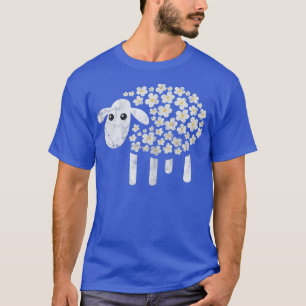 T-shirt Sheep Daisy Kawaii Fleurs Fermier Animaux de ferme