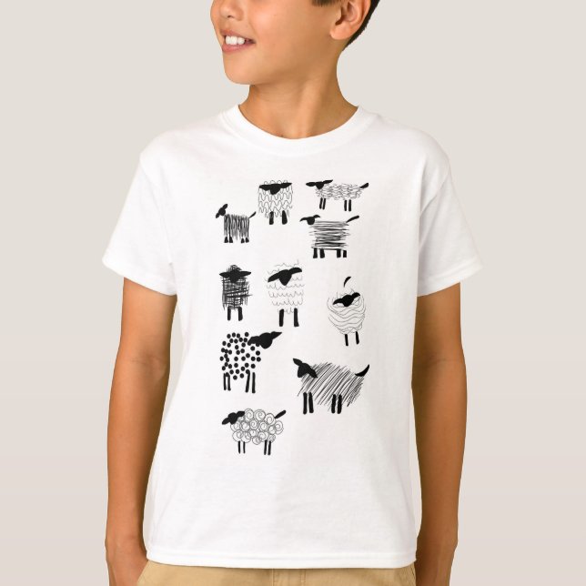 T-shirt Sheep doodles (Devant)