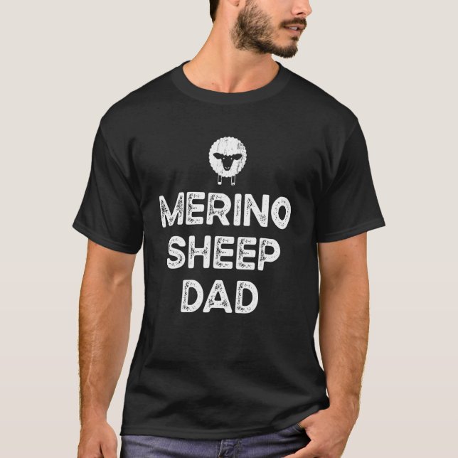 T-shirt Sheep Farmer Dad Father - Breeder Merino Sheep_1 (Devant)