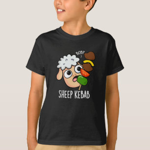 T-shirt Sheep Kebab Funny Shish Kebab Pun Dark BG
