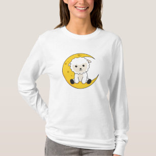 T-shirt Sheep Moon Bonne nuit Nombre pas cher Animaux doux