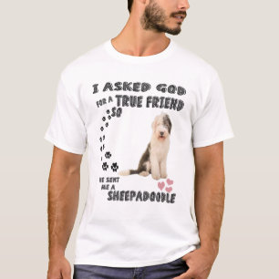 T-shirt Sheepadoodle Citation Maman Sheepdogpoe Papa, Mign