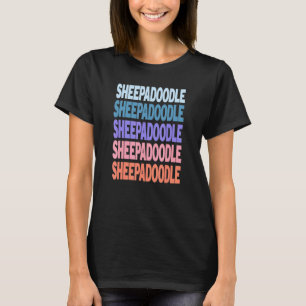T-shirt Sheepadoodle de texte répété moderne