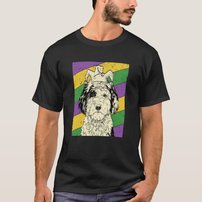 T-shirt Sheepadoodle Jester Mardi Gras Doodle Dog Mom or D (Devant)