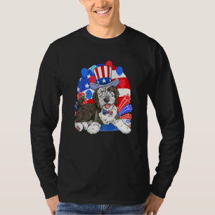 T-shirt Sheepadoodle Patriote Oncle Sam 4 Juillet Ameri