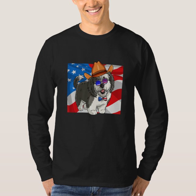 T-shirt Sheepadoodle Patriotic Merica 4th Of July American (Devant)