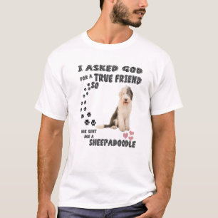 T-shirt Sheepadoodle Quota Maman Sheepdogpoo Papa, Cute Sh