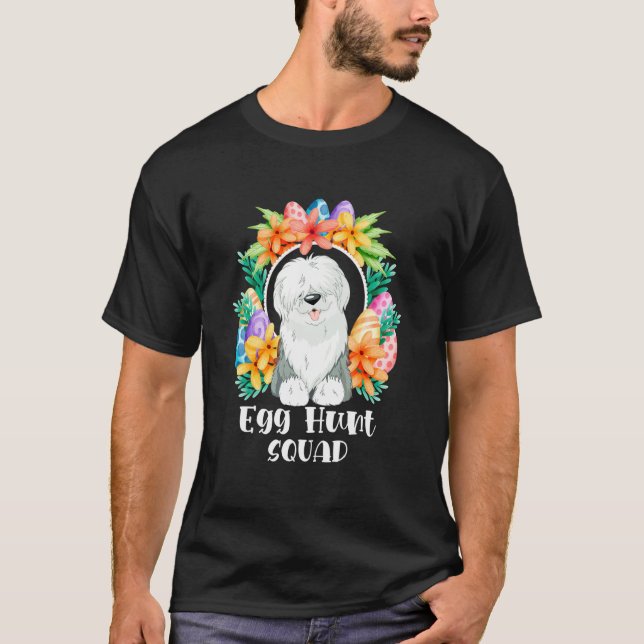 T-shirt Sheepdog Happy Easter Day Egg Hunt 1 (Devant)