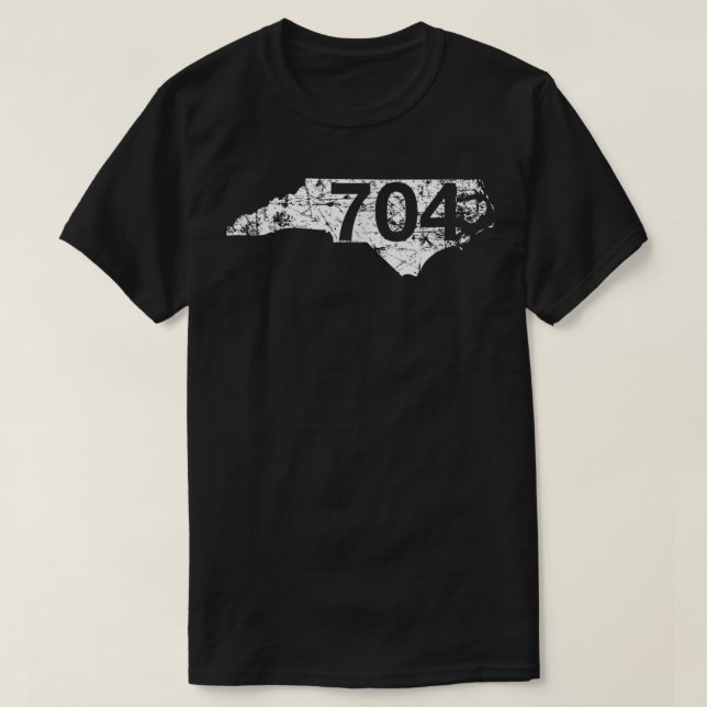 T-shirt Shelby Charlotte Salisbury Area Code 704 Shirt, No (Design devant)