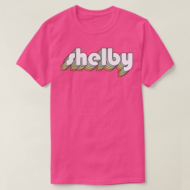 T-shirt Shelby Retro Rainbow Typographie style défraîchi (Design devant)