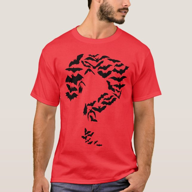 T-shirt Sheldon drôle Chauve-souris nerd Point d'interroga (Devant)