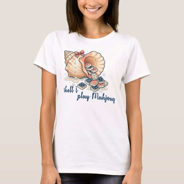 T-shirt Shell I Play Mahjong Coastal (Devant)