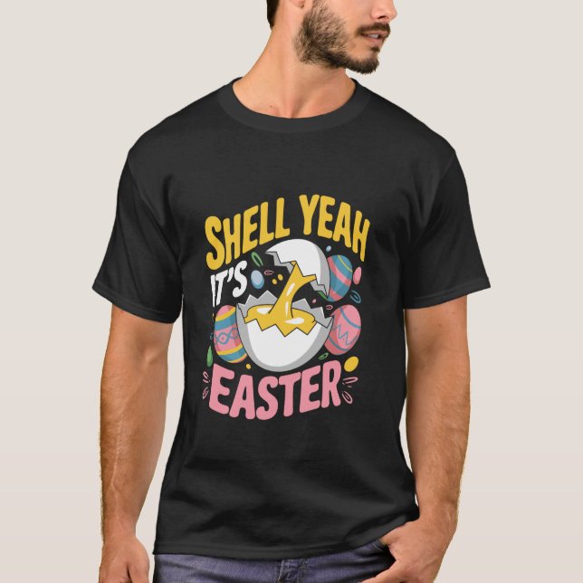 T-shirt Shell Ouais c'est Pâques Jour de Pâques Oeuf Choco (Devant)