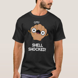T-shirt Shell Shocky Funny Seashell Pun Dark BG