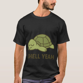 T-shirt Shell Yeah Funny Lazyurtle  retro