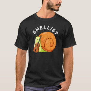T-shirt Shellist Funny Snail Cello Pun Dark BG