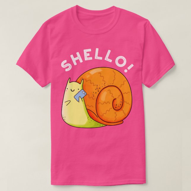 T-shirt Shello Funny Snail Téléphone Pun (Design devant)