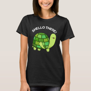 T-shirt Shello There Funny Tortoise Pun Dark BG