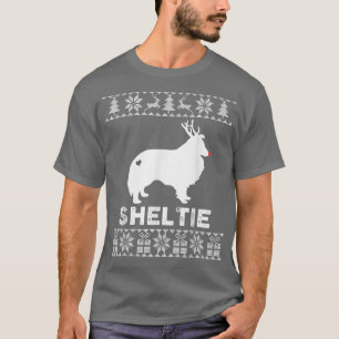 T-shirt Sheltie Amoureux des chiens Christmas Reindeer Ugl